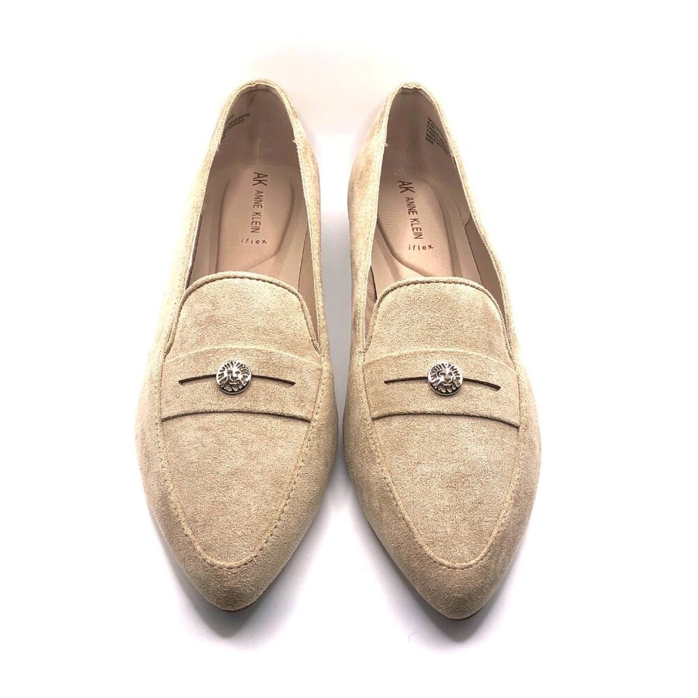 Anne Klein iFlex Olga Sandstone Faux Suede Loafers Size 8.5M NIB